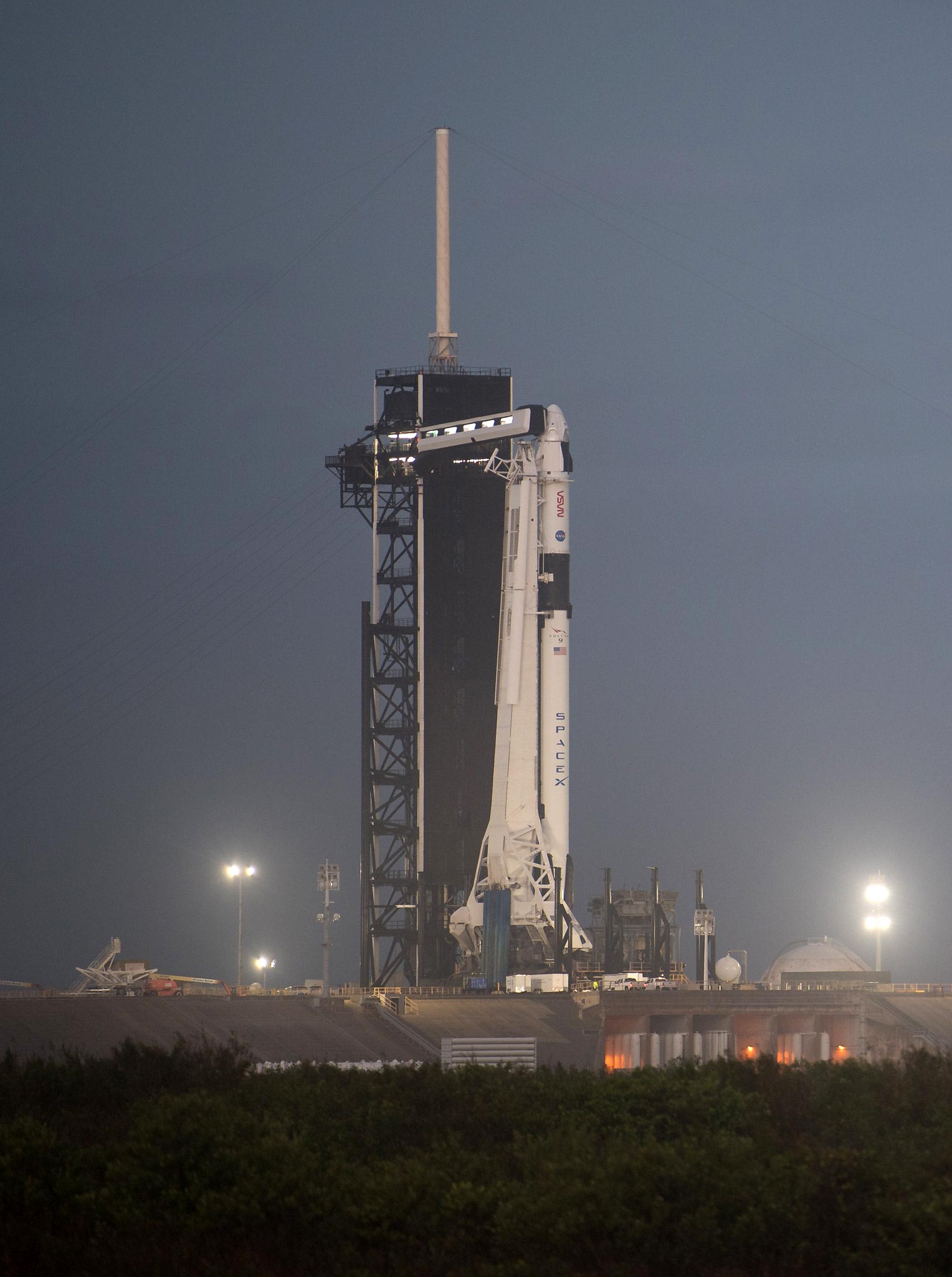 SpaceX Falcon 9 Rolls Out for NASA Crew-1 Launch on Saturday