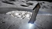 Spaceship Leaving Lunar Colony