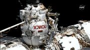 Spacewalkers Prokopyev and Petelin Ppened Poisk Airlock Hatch