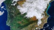 Spain Heavy Snowfall Satellite Image