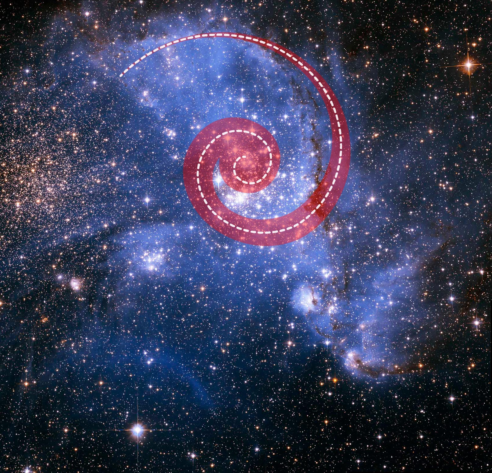 Distribución espacial de las estrellas NGC 346 anotadas