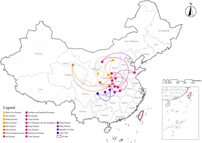 Spatiotemporal Distribution Characteristics and Influencing Factors of Ancient Tombs in China