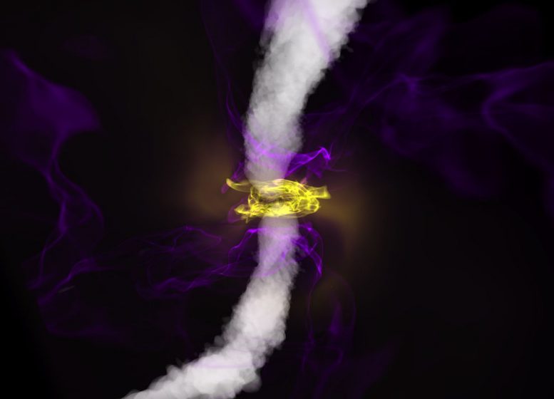 Spinning black hole produces a powerful jet