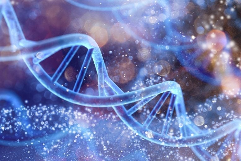 Spiral DNA Double Helix Structure Blue