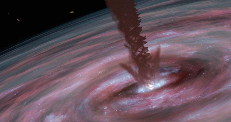 Spiraling Wind Supermassive Black Hole