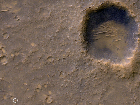 Spirit Lander and Bonneville Crater in Color