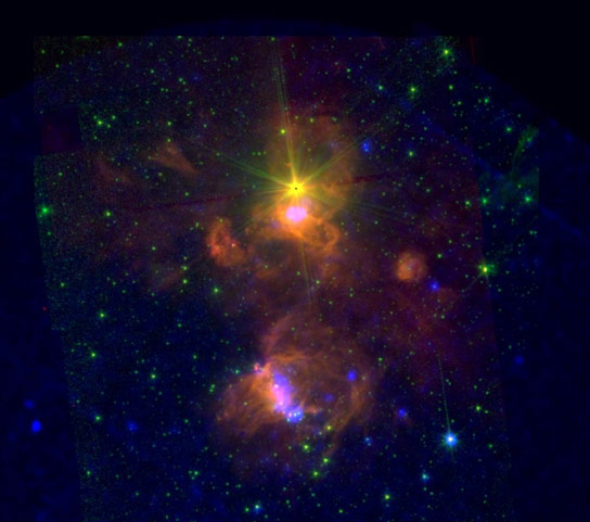 Spitzer and XMM Newton View Star Forming Region ON2