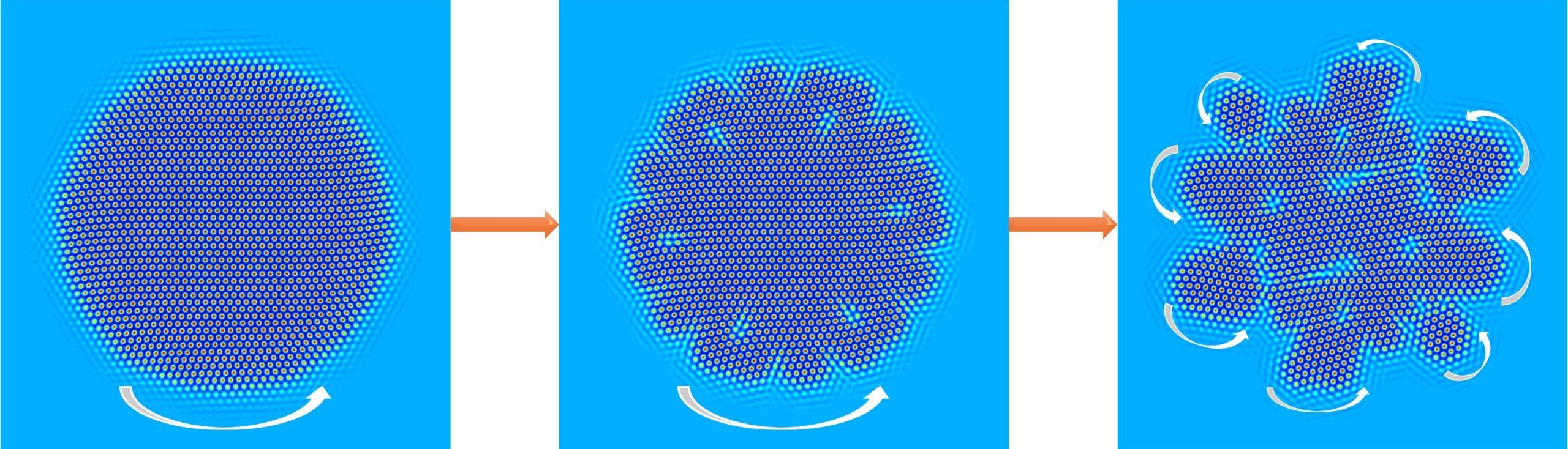 Spontaneous Fragmentation of Rotating Crystal