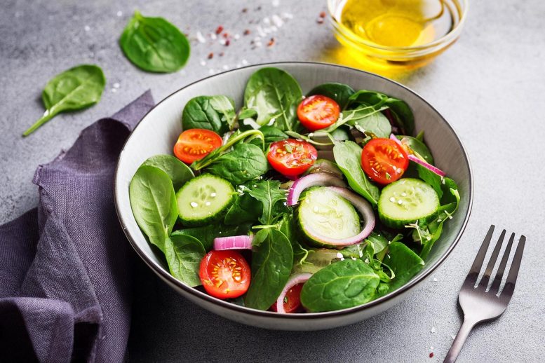 Spring Vegan Salad With Spinach