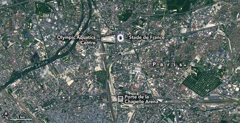 Stade de France From Space Annotated