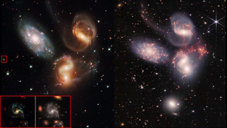 Stephan’s Quintet Hubble and Webb