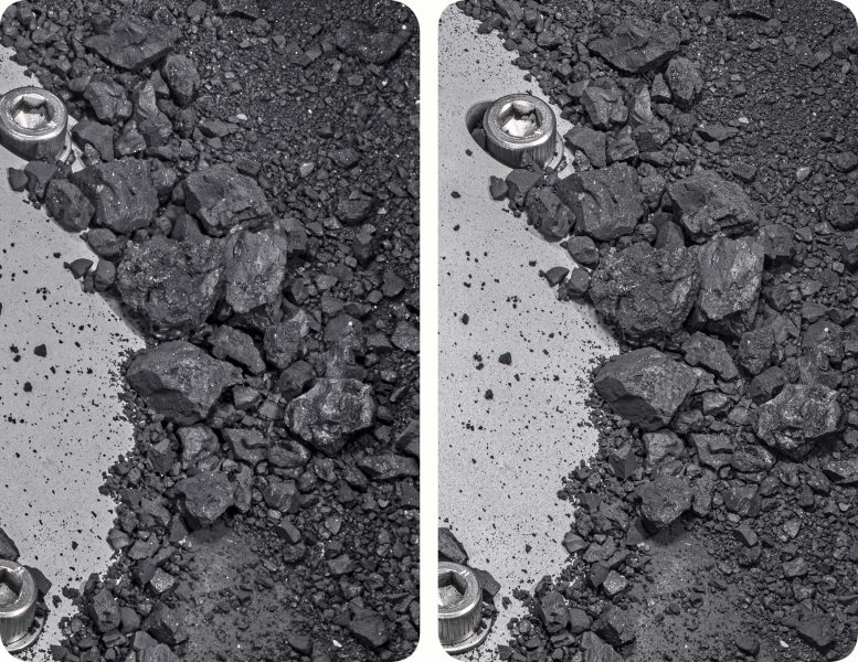 Stereoscopic Images From NASA’s OSIRIS-REx Sampling Head