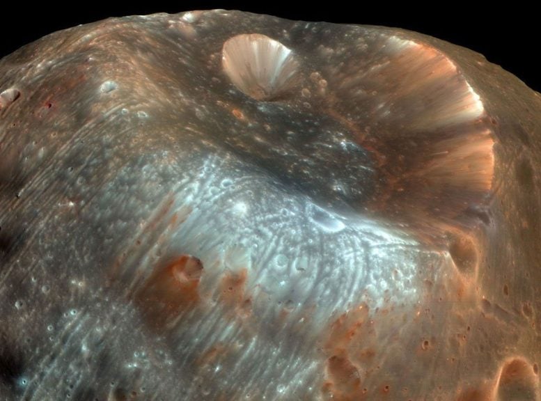 Stickney Crater on Mars&rsquo; Moon Phobos