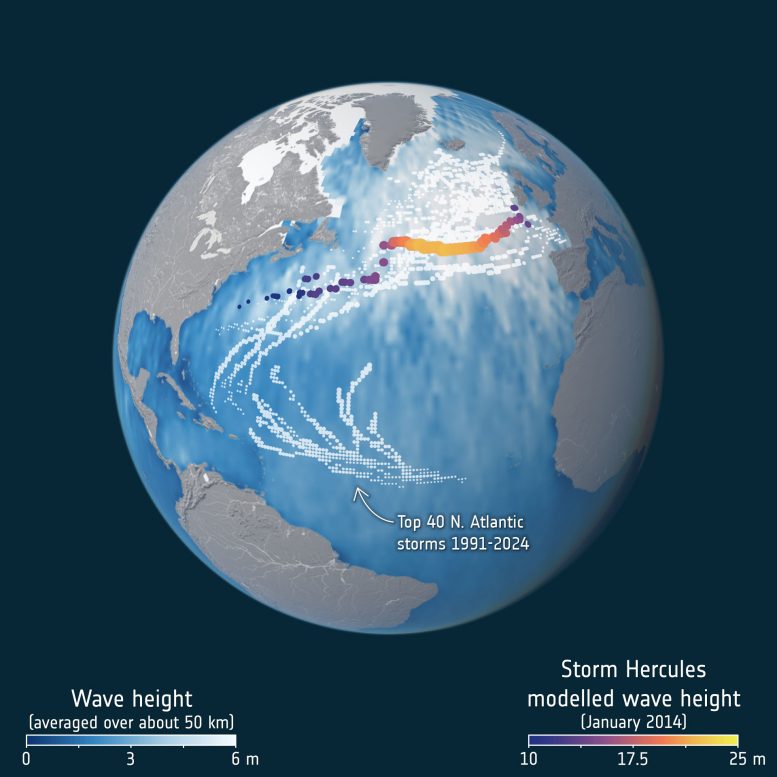 Storm Hercules Wave Height Graphic
