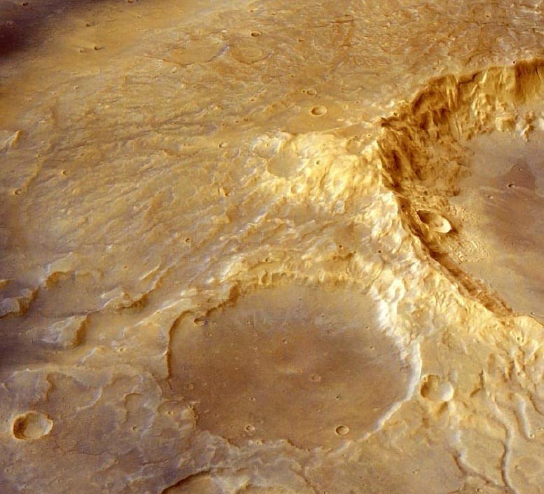 Stratovolcano in Eridania Region of Mars
