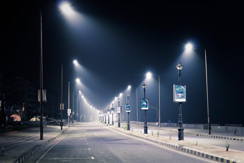 Street Lights Empty Road