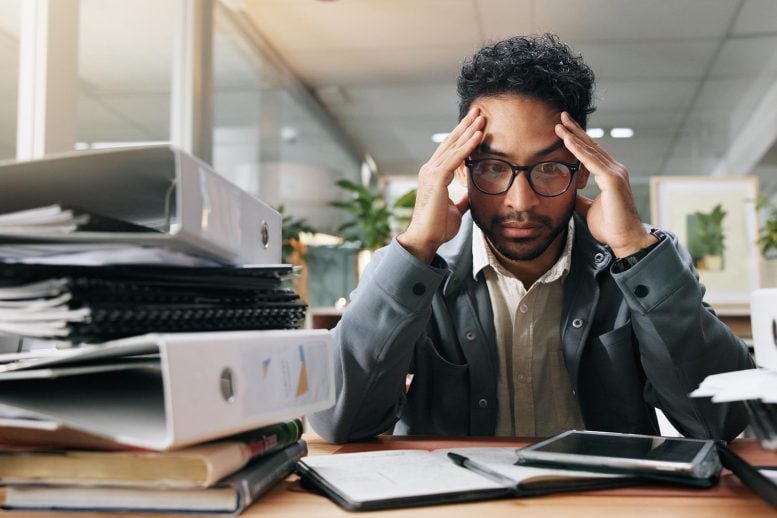 Stressed Businessman Fatigue Headache Burnout