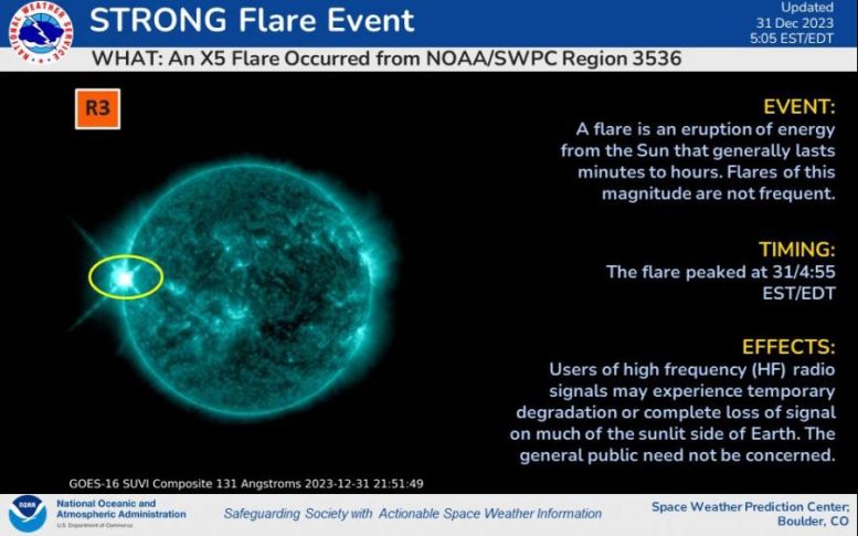 Strong solar flare December 2023