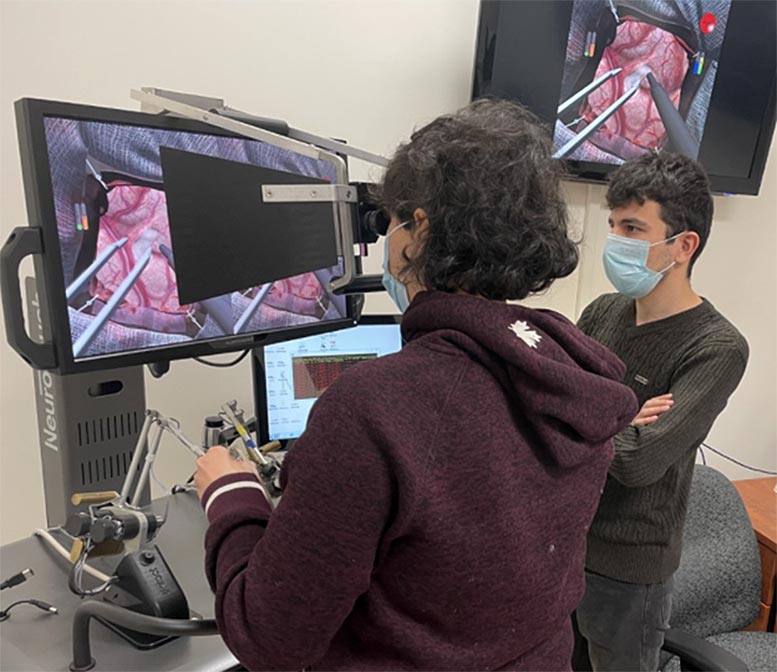 Student Training on Neurosurgical Simulator