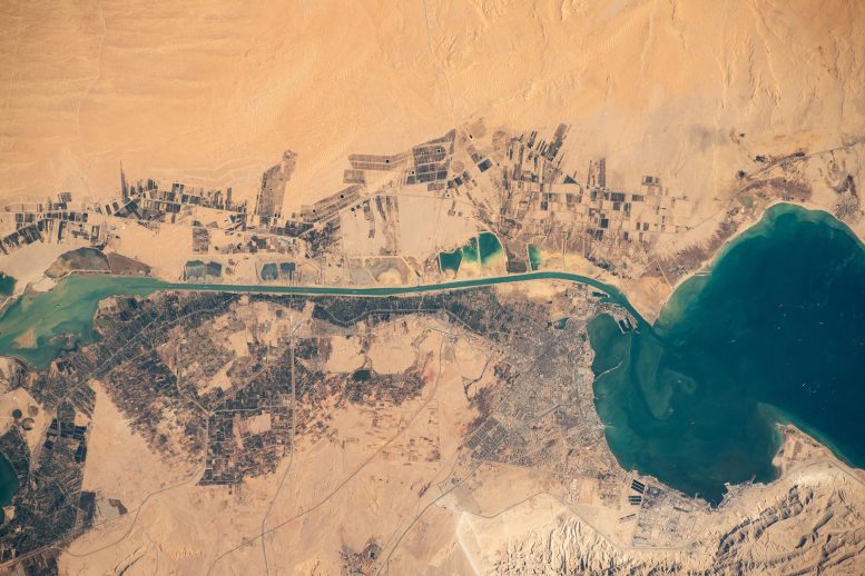 Suez Gulf and Southern Portion of Suez Canal From Space