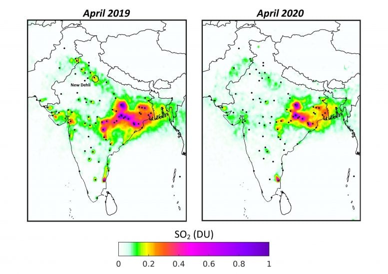 Sulfur Dioxide Concentrations Over India 2019 2020 Power Plants