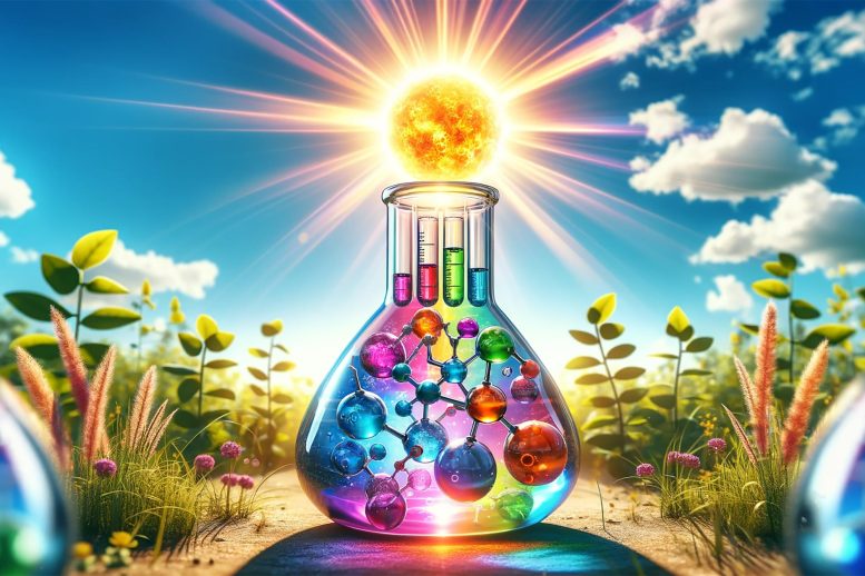 Sunlight Chemical Synthesis Art Concept