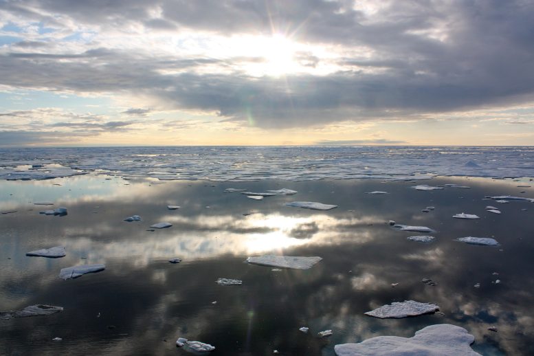 Sunlight Glints Chukchi Sea