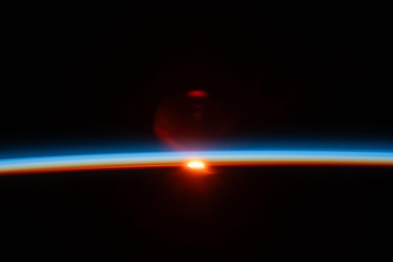 Sun's Last Rays Illuminate Earth's Atmosphere