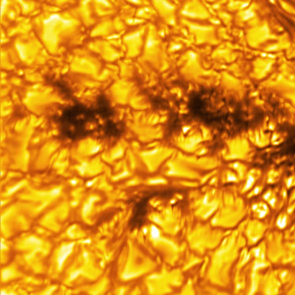 Sunspot Dark Central Umbra Surrounding Filamentary Structured Penumbra