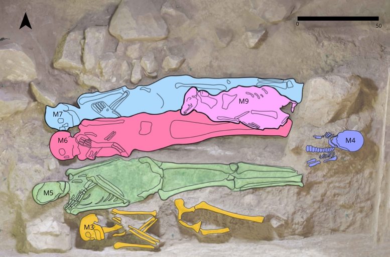 Superimposed Burials in Side Chamber 3 TT 209