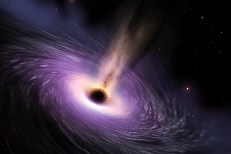 Supermassive Black Hole Powerful Jet Illustration