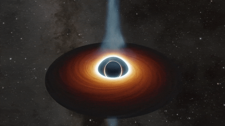 천문학자들은 치명적인 충돌로 나선을 이루는 두 개의 초대질량 블랙홀을 발견했습니다.