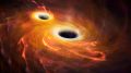 Supermassive Black Holes Merging Illustration
