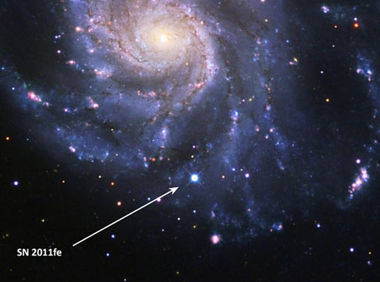 Supernova 2011fe Discovered Just Hours After it Exploded