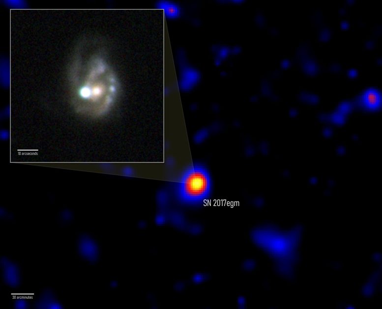 Supernova SN 2017egm Optical Gamma Rays