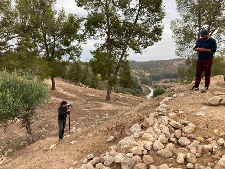 Surveying the Ancient Wall at Oued Beht
