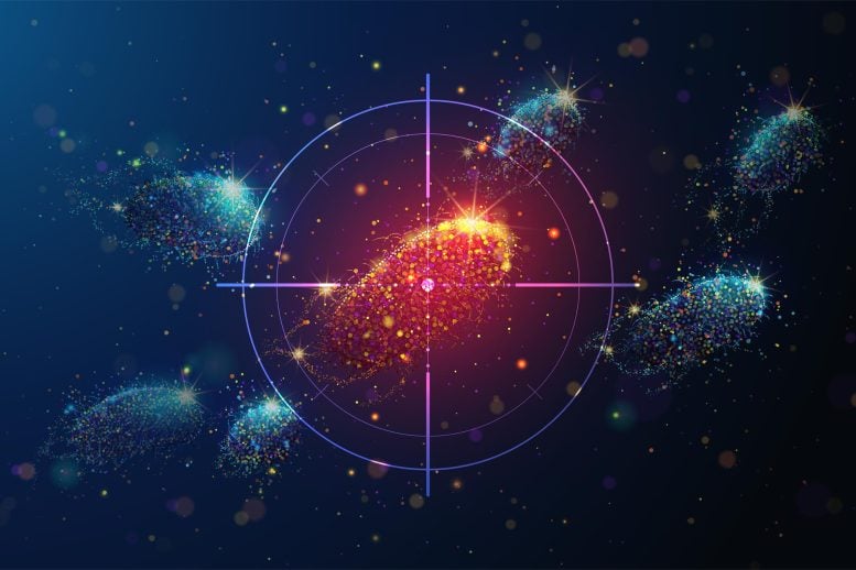 Targeting Malicious Red Bacteria Cell