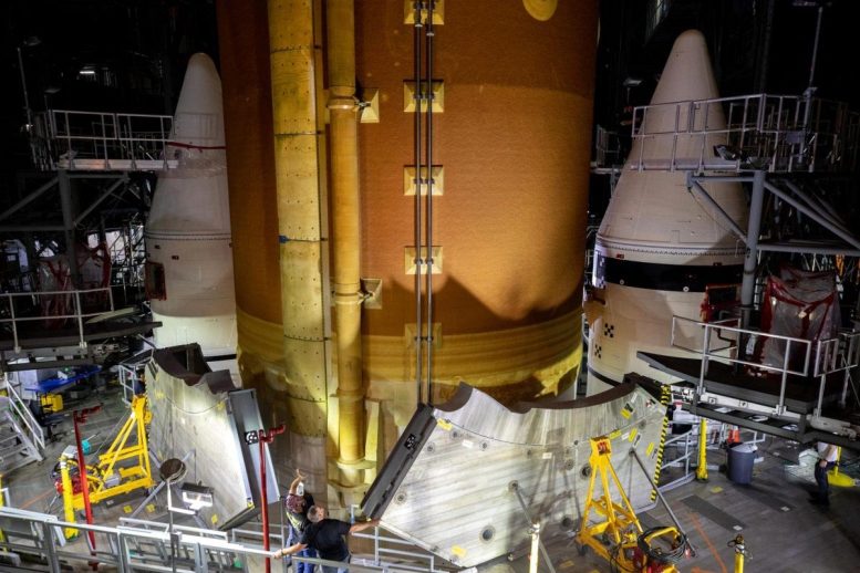 Teams Lower Space Launch System Core Stage