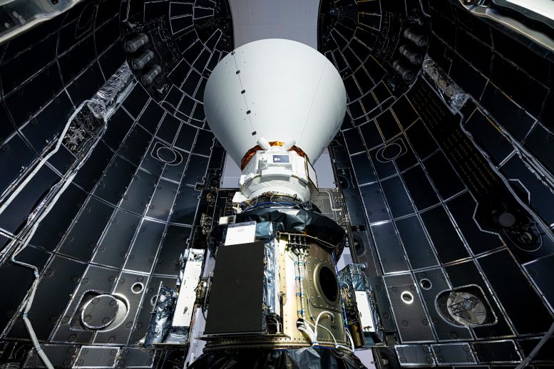 Technicians and Engineers Encapsulate NASA SPHEREx