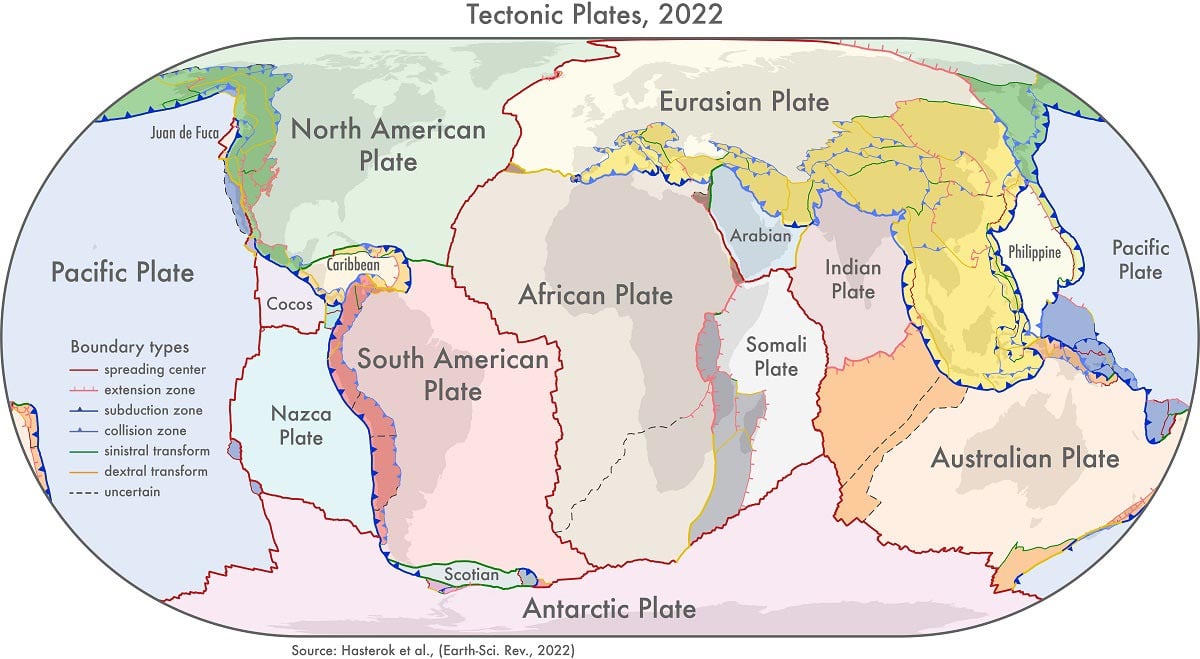 Aktualizované mapy deskové tektoniky