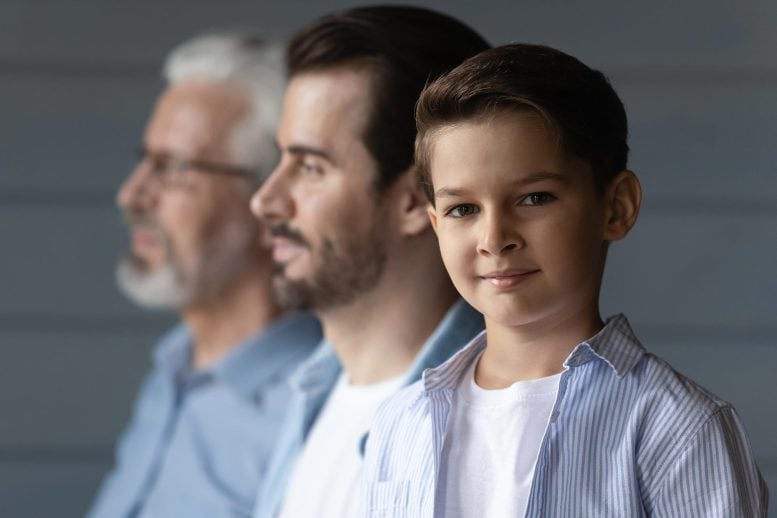 Teen Boy Multiple Generations Grandfather Father Son