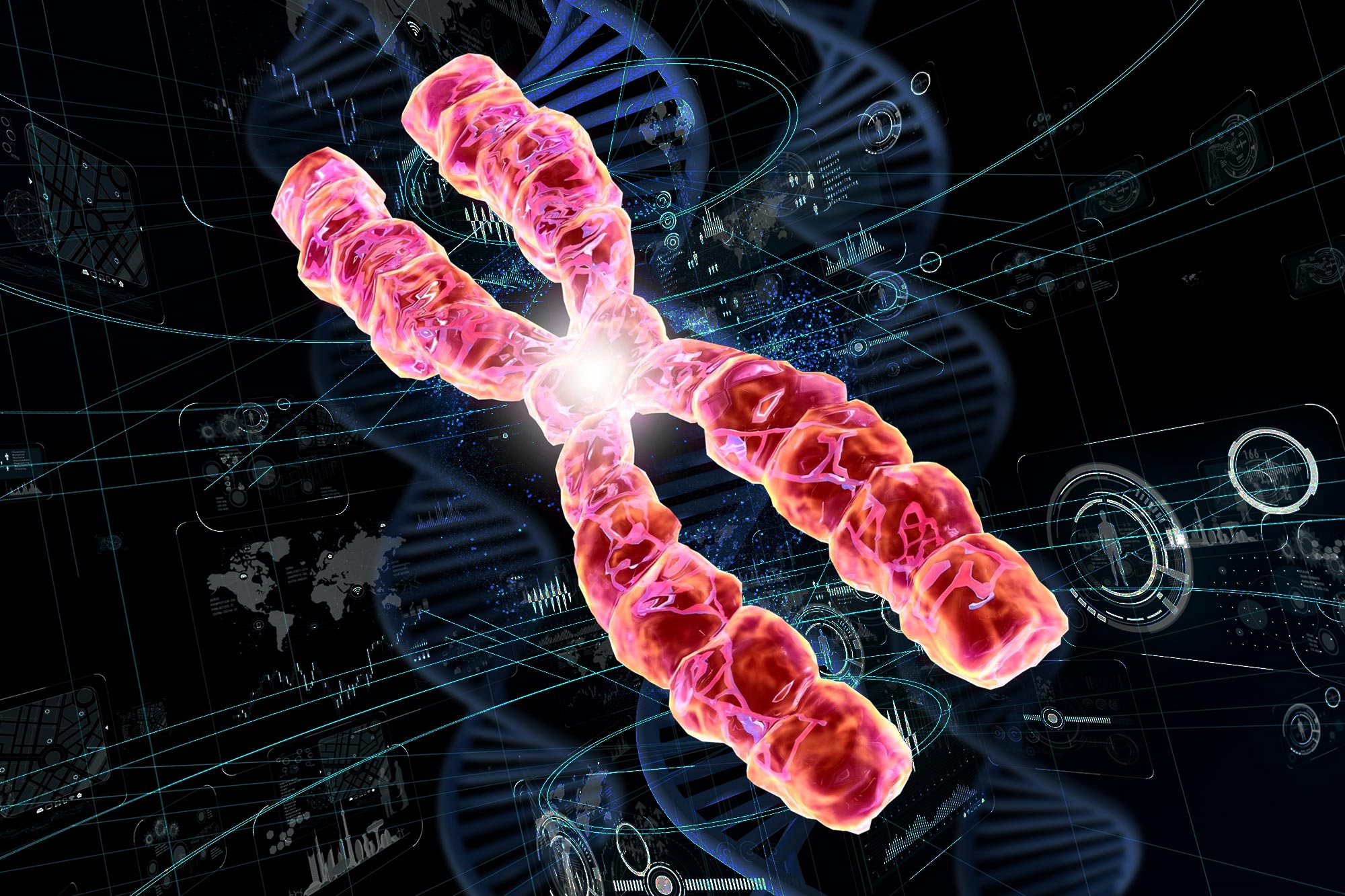 Illustration of DNA Genetics of Telomeres