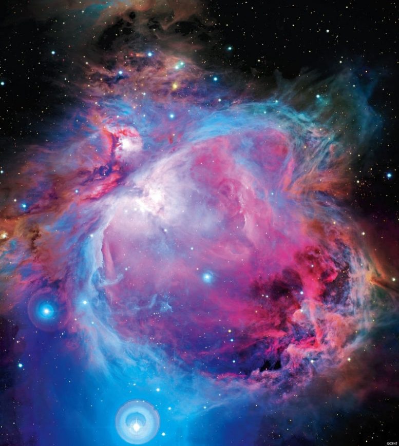 The Orion nebula in the optical by CFHT