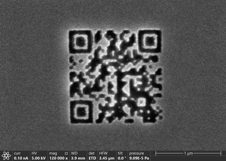 The World’s Smallest QR Code Under Microscope
