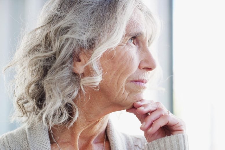 Thinking Elderly Woman Dementia