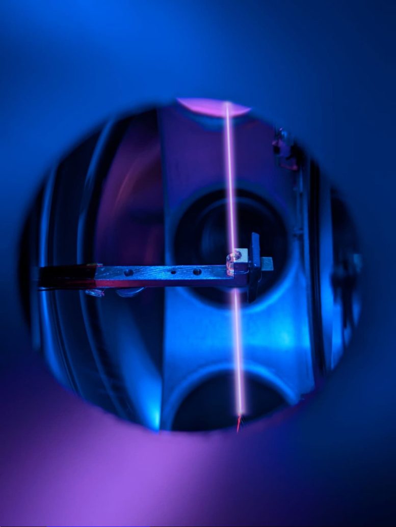 Thorium Crystal Illuminated by Laser Beam