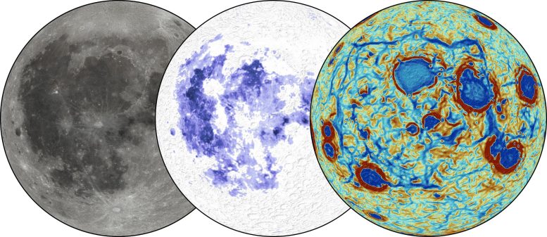 Three Views of Moon’s Nearside