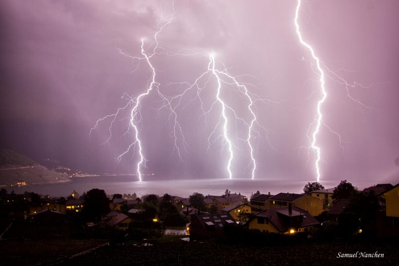 Thunderstorm Over Lake Geneva, Switzerland