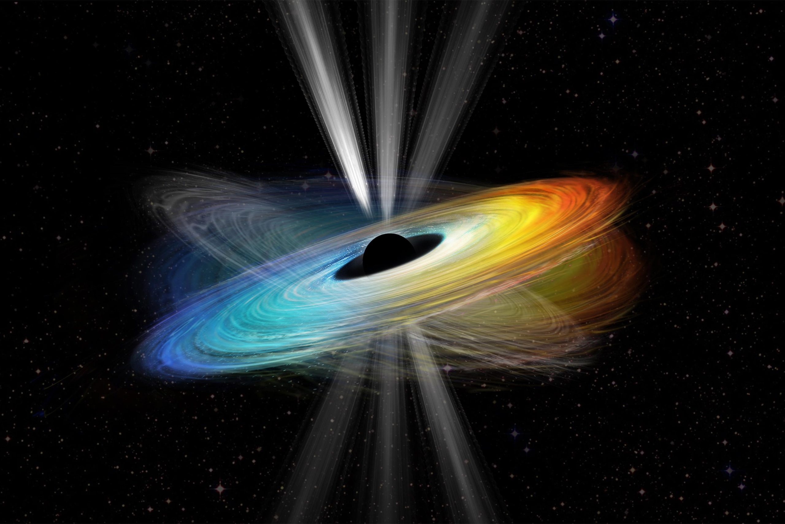 Ověření rotace supermasivní černé díry – Einsteinova teorie obecné relativity září