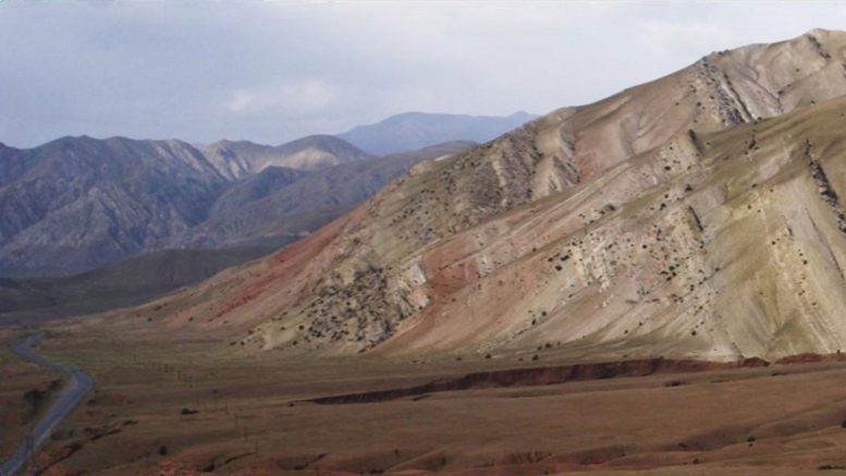 Tilted Sedimentary Strata in the Tian Shan